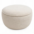 Okrągła pufa kremowa bouclé 60 x 38 cm