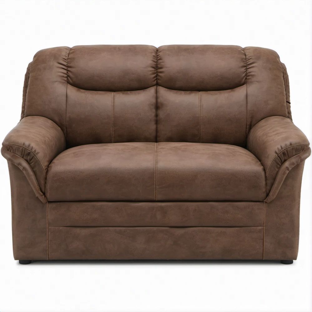 Brązowa sofa dwuosobowa z mikrofibry 145 × 90 × 95 cm